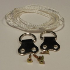 Picture Frame D-rings Double Hole (x2) & 1 Mtr cord