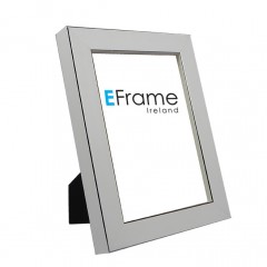Picture Frame Square White Silver Line