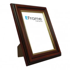 Picture Frame Economy Photo Frame - Brown Gold Line