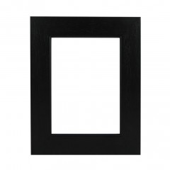 Picture Frame Flat Open Grain Black Wide