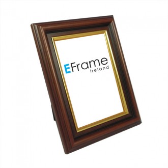 Photo Frame Brown Gold Line