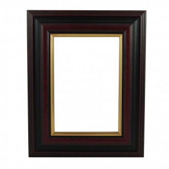 Brown With Gold Edge Wide picture frame - white background